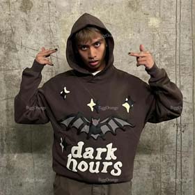 BROKEN PLANET New autumn and winter all-match personalized pattern printed hooded sweatshirt for men-2534  